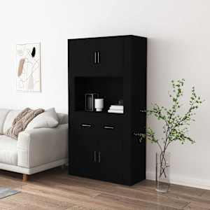 Skříň highboard černá kompozitní dřevo - obrázek 1