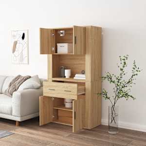 Skříň highboard dub sonoma kompozitní dřevo - obrázek 3