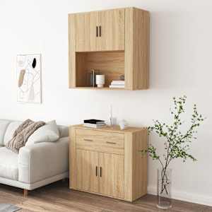 Skříň highboard dub sonoma kompozitní dřevo - obrázek 4