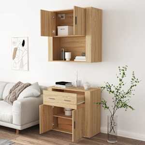 Skříň highboard dub sonoma kompozitní dřevo - obrázek 5