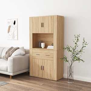 Skříň highboard dub sonoma kompozitní dřevo - obrázek 1