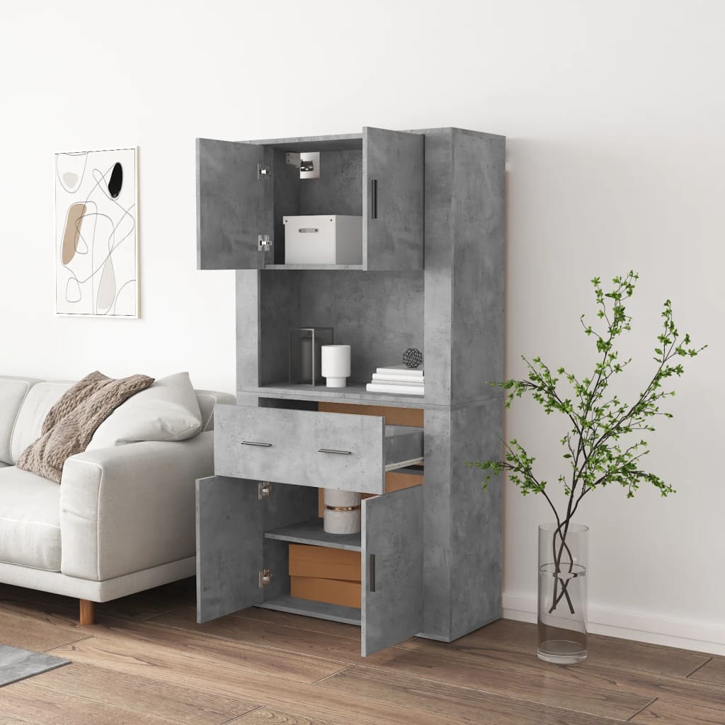 Thumbnail - vidaXL Highboard Betongrau Holzwerkstoff
