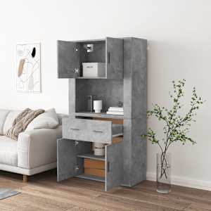 Skříň highboard betonově šedá kompozitní dřevo - obrázek 3