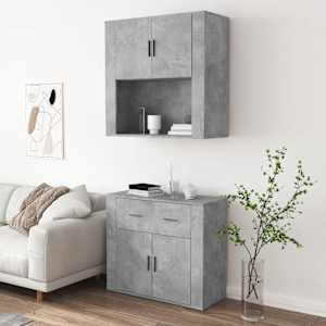 Skříň highboard betonově šedá kompozitní dřevo - obrázek 4