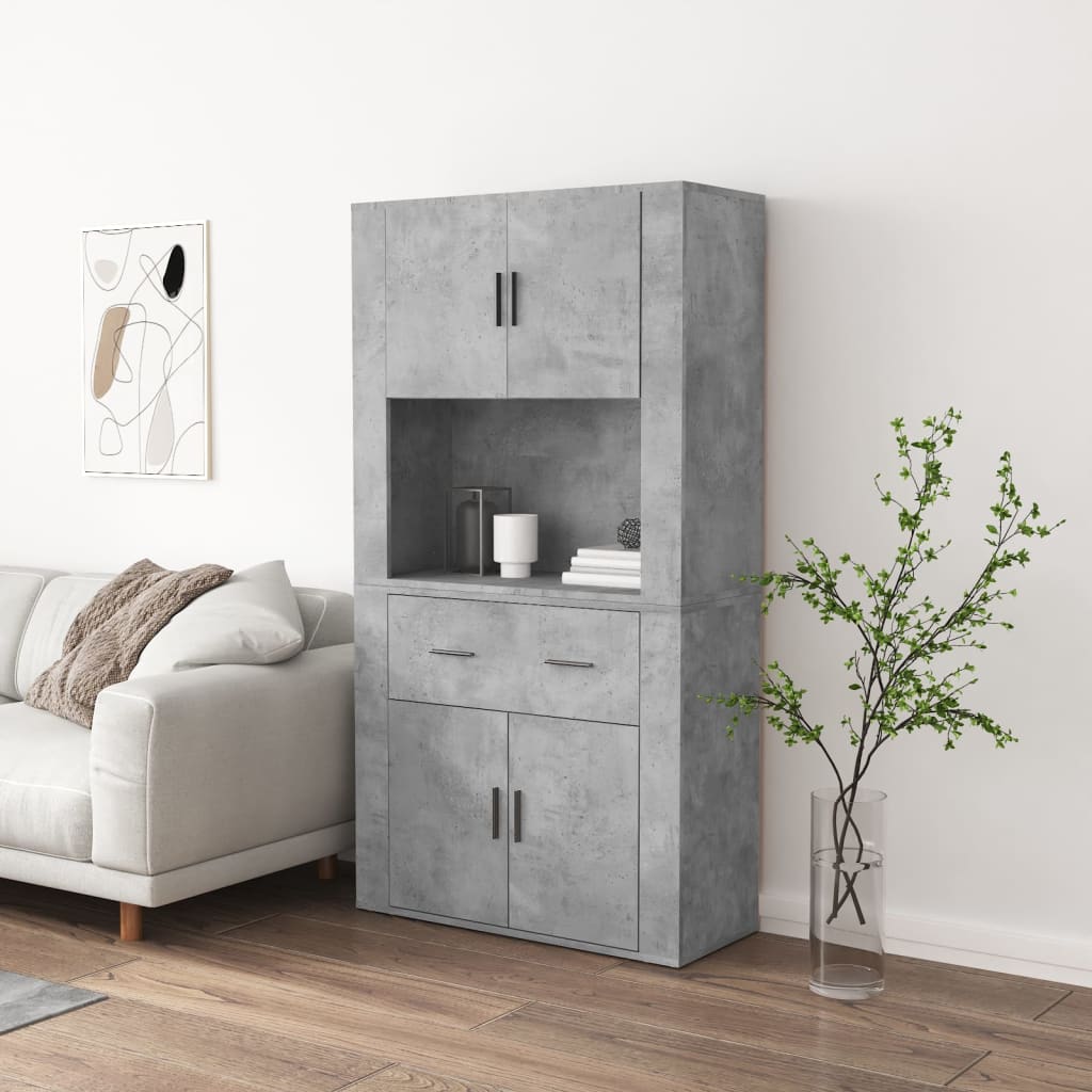 Skříň highboard betonově šedá kompozitní dřevo