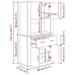 Skříň highboard šedá sonoma kompozitní dřevo - obrázek 13