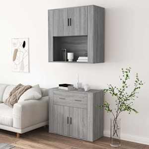 Skříň highboard šedá sonoma kompozitní dřevo - obrázek 4