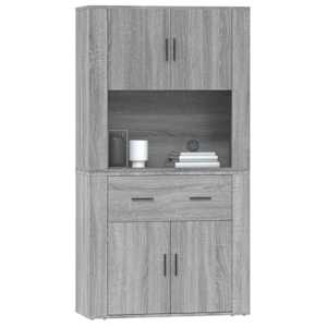 Skříň highboard šedá sonoma kompozitní dřevo - obrázek 6