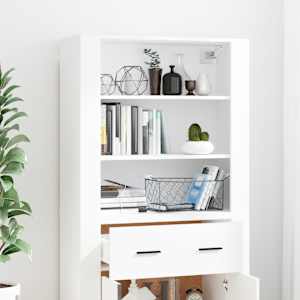 Skříň highboard bílá kompozitní dřevo - obrázek 4