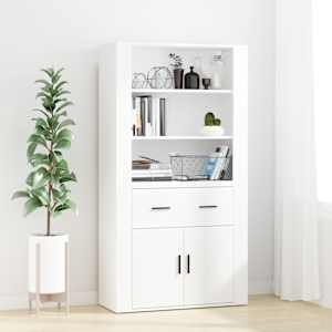 Skříň highboard bílá kompozitní dřevo