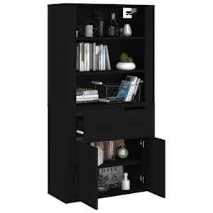 Skříň highboard černá kompozitní dřevo - obrázek 5