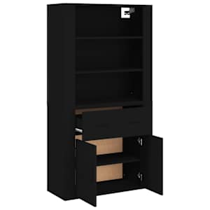 Skříň highboard černá kompozitní dřevo - obrázek 6