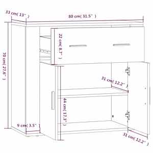 Skříň highboard černá kompozitní dřevo - obrázek 11