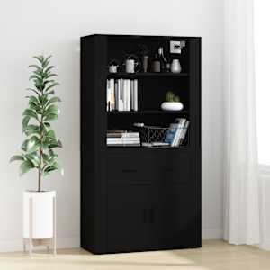Skříň highboard černá kompozitní dřevo - obrázek 1
