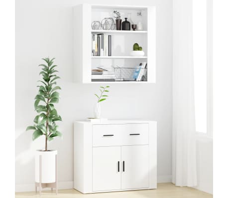 vidaXL Komoda, baltos spalvos, apdirbta mediena, blizgi