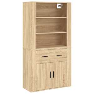 Skříň highboard dub sonoma kompozitní dřevo - obrázek 2