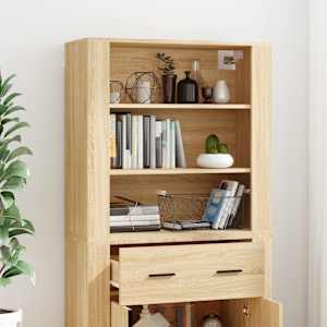 Skříň highboard dub sonoma kompozitní dřevo - obrázek 4