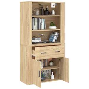 Skříň highboard dub sonoma kompozitní dřevo - obrázek 5