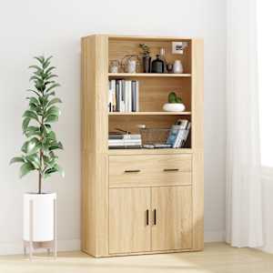 Skříň highboard dub sonoma kompozitní dřevo - obrázek 1