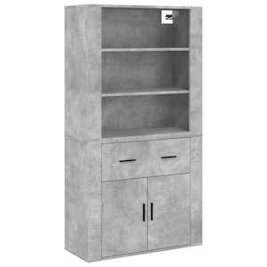 Skříň highboard betonově šedá kompozitní dřevo - obrázek 2