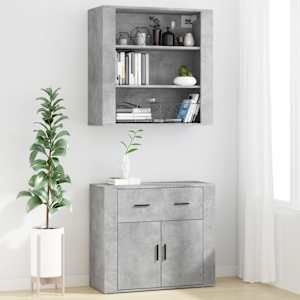 Skříň highboard betonově šedá kompozitní dřevo - obrázek 3