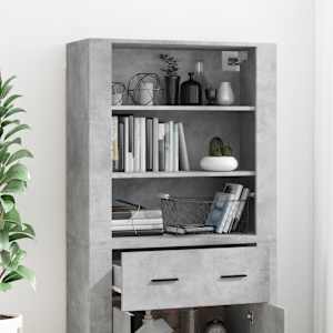 Skříň highboard betonově šedá kompozitní dřevo - obrázek 4