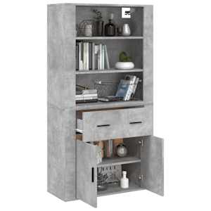 Skříň highboard betonově šedá kompozitní dřevo - obrázek 5