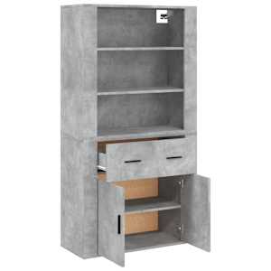 Skříň highboard betonově šedá kompozitní dřevo - obrázek 6