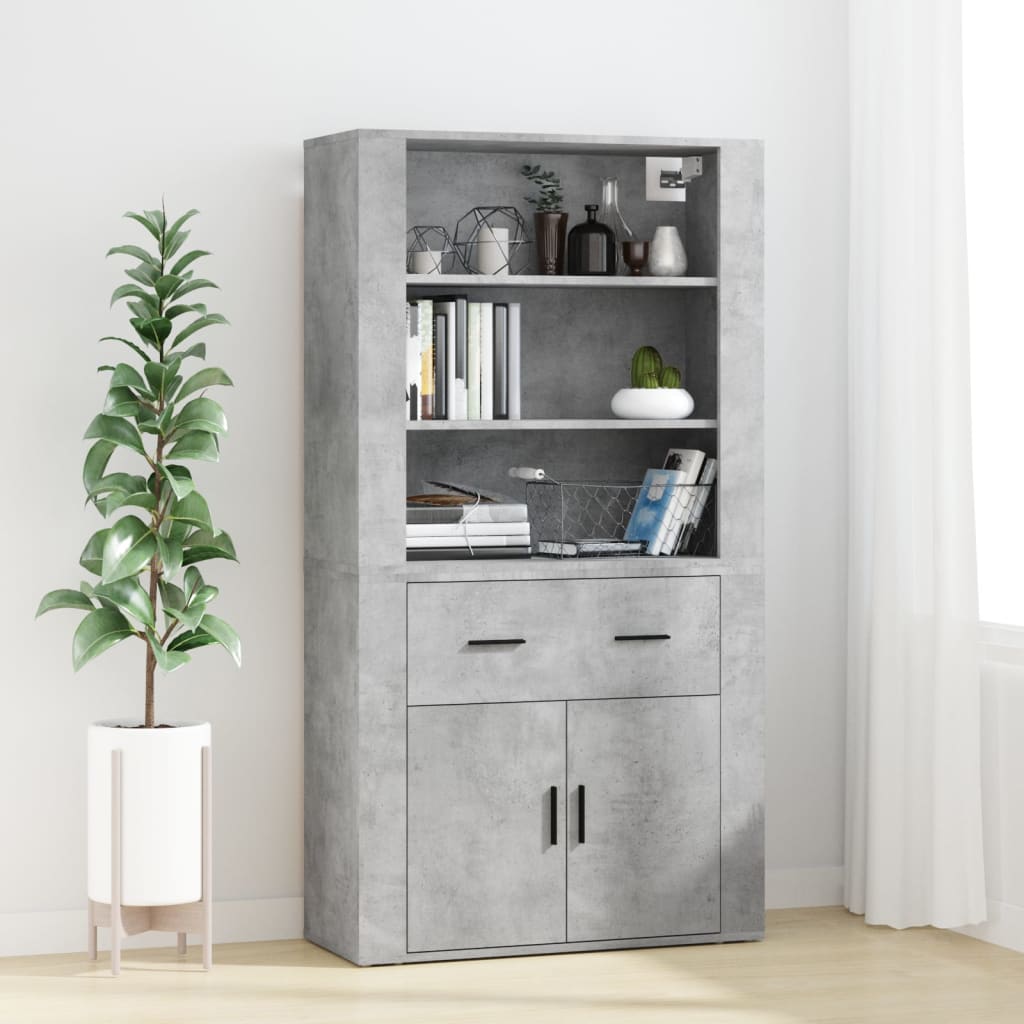 Skříň highboard betonově šedá kompozitní dřevo