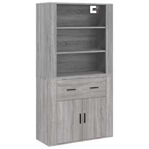 Skříň highboard šedá sonoma kompozitní dřevo - obrázek 2