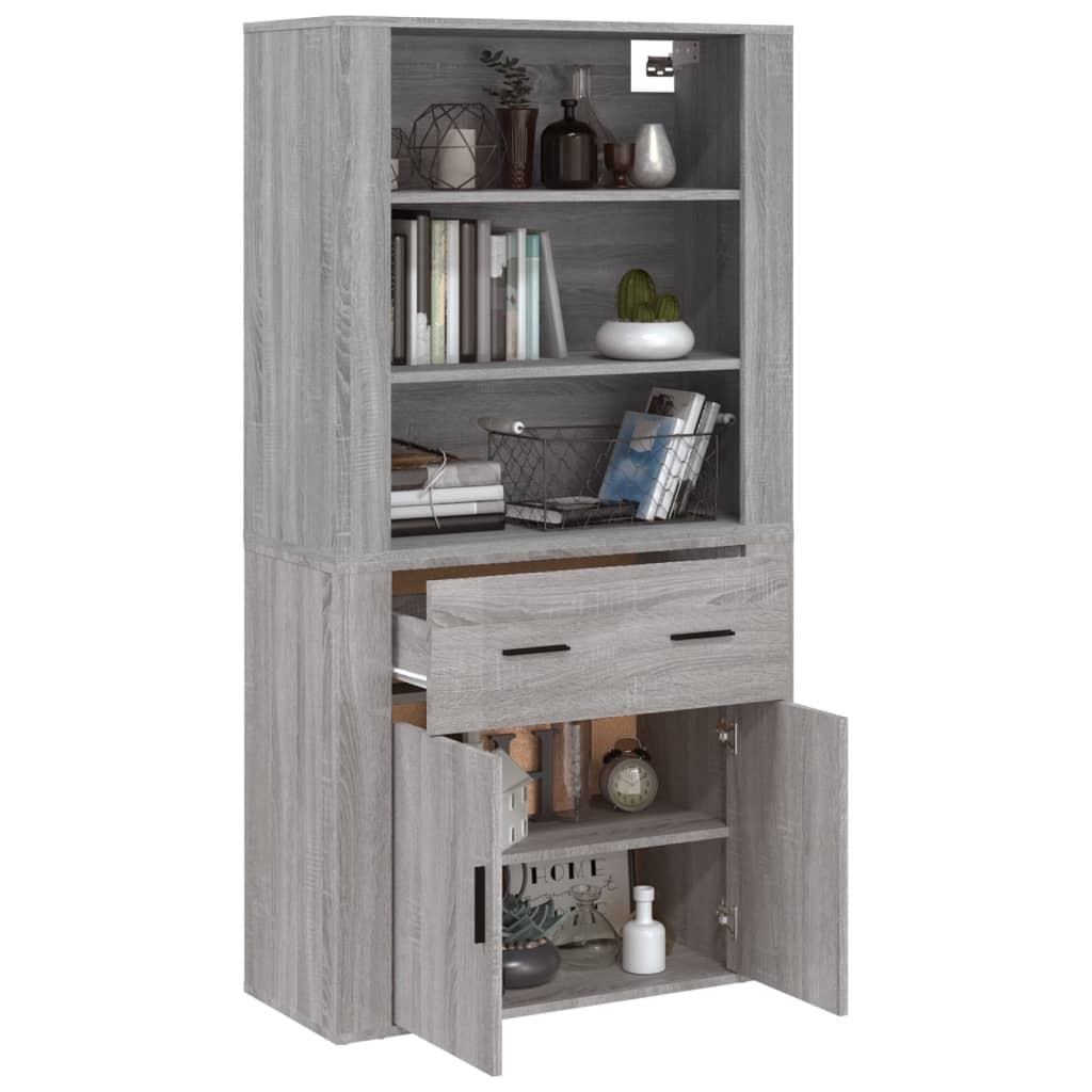 Skříň highboard šedá sonoma kompozitní dřevo