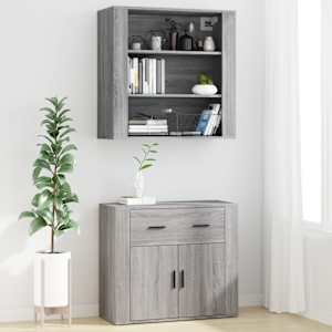 Skříň highboard šedá sonoma kompozitní dřevo - obrázek 3