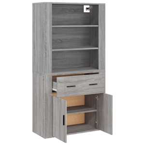 Skříň highboard šedá sonoma kompozitní dřevo - obrázek 6