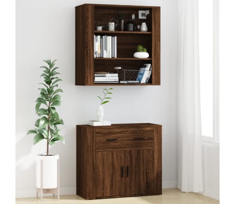 vidaXL Highboard Braun Eichen-Optik Holzwerkstoff