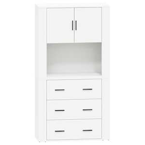 Skříň highboard bílá kompozitní dřevo - obrázek 2