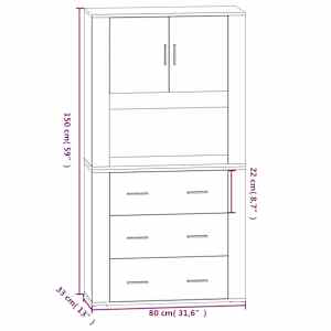 Skříň highboard bílá kompozitní dřevo - obrázek 12