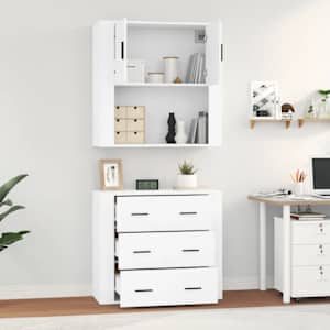 Skříň highboard bílá kompozitní dřevo - obrázek 5