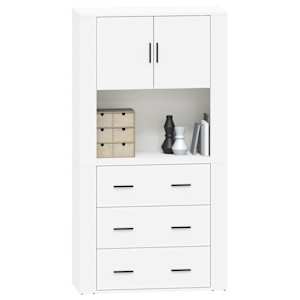 Skříň highboard bílá kompozitní dřevo - obrázek 6