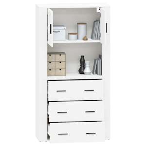 Skříň highboard bílá kompozitní dřevo - obrázek 7