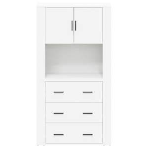 Skříň highboard bílá kompozitní dřevo - obrázek 8
