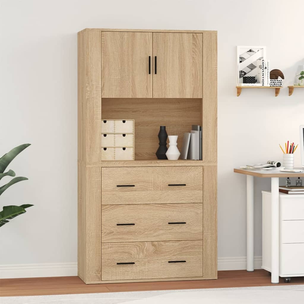 vidaXL Highboard Sonoma-Eiche Holzwerkstoff