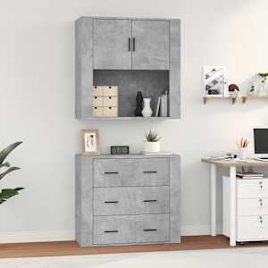 Skříň highboard betonově šedá kompozitní dřevo - obrázek 4