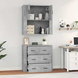 Skříň highboard betonově šedá kompozitní dřevo - obrázek 5