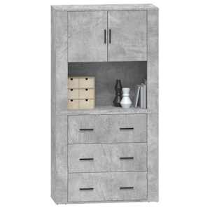 Skříň highboard betonově šedá kompozitní dřevo - obrázek 6
