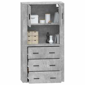 Skříň highboard betonově šedá kompozitní dřevo - obrázek 7