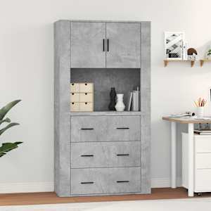Skříň highboard betonově šedá kompozitní dřevo - obrázek 1