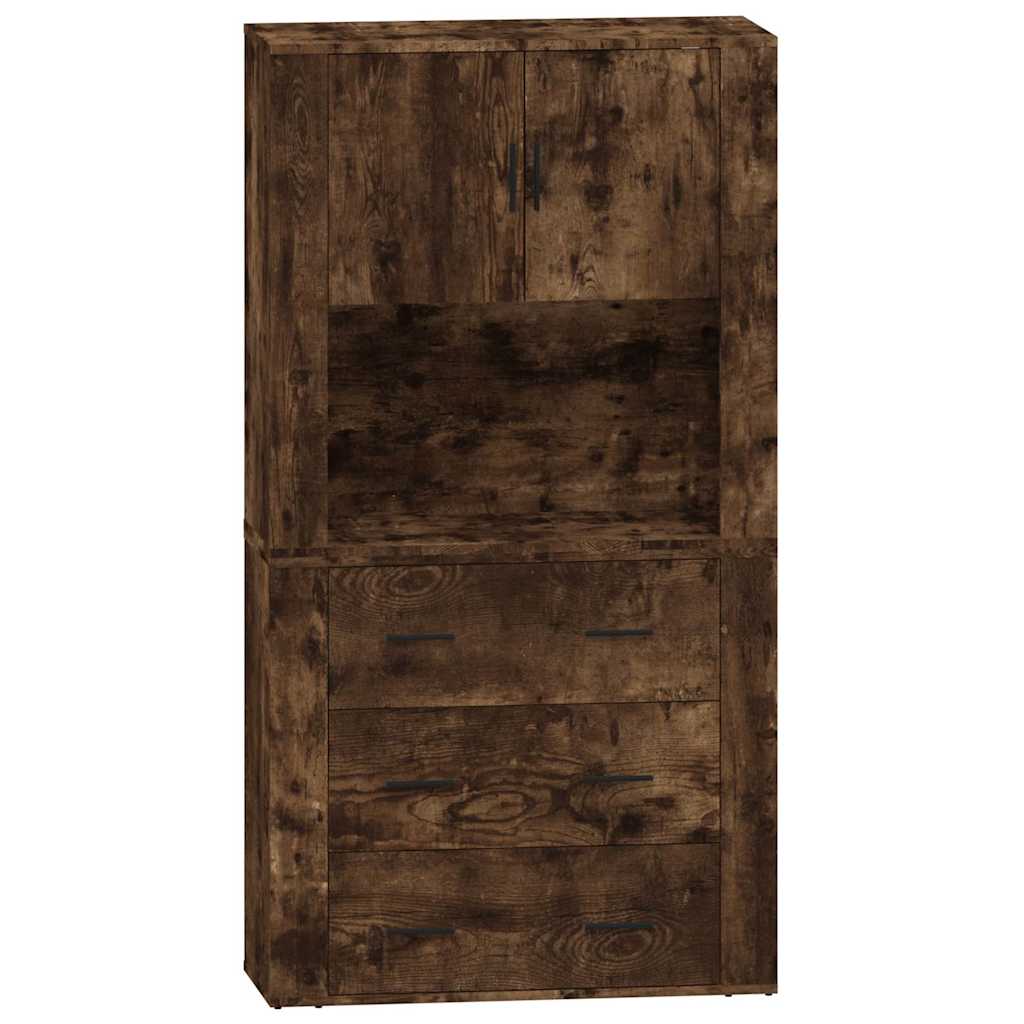 vidaXL Skříň highboard kouřový dub kompozitní dřevo