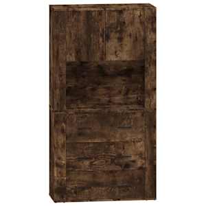 Skříň highboard kouřový dub kompozitní dřevo - obrázek 2