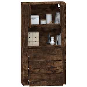 Skříň highboard kouřový dub kompozitní dřevo - obrázek 7