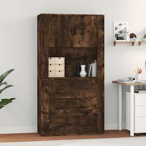 Skříň highboard kouřový dub kompozitní dřevo - obrázek 1